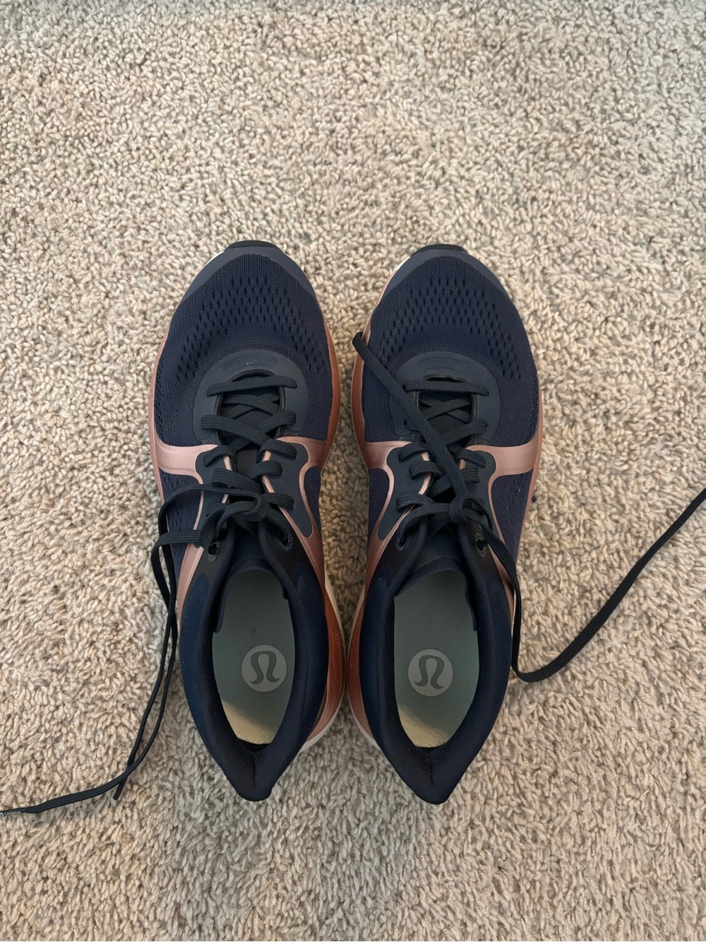 lululemon athletica Navy and Rose Gold Running Shoes